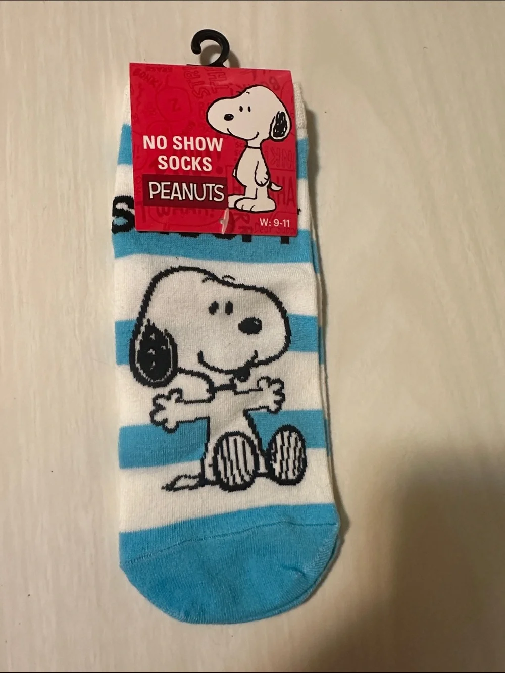 Peanuts Snoopy No-Show Socks - White & Blue